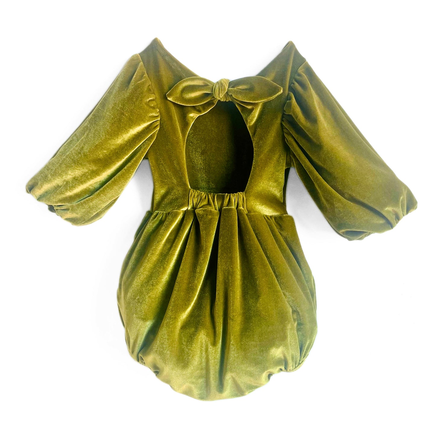 Velvet Moss Bubble Romper