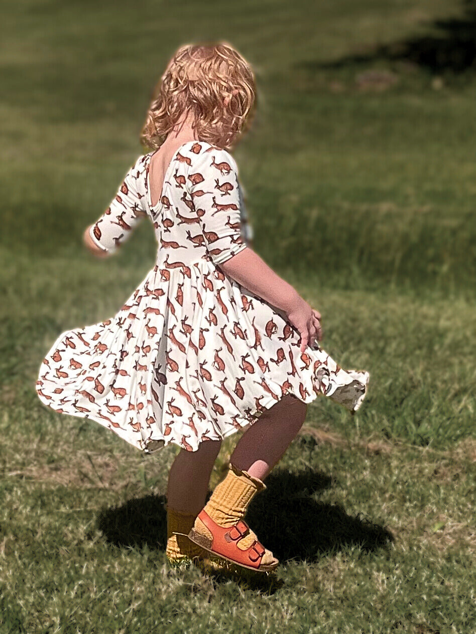 Rabbit Print Twirly Dress