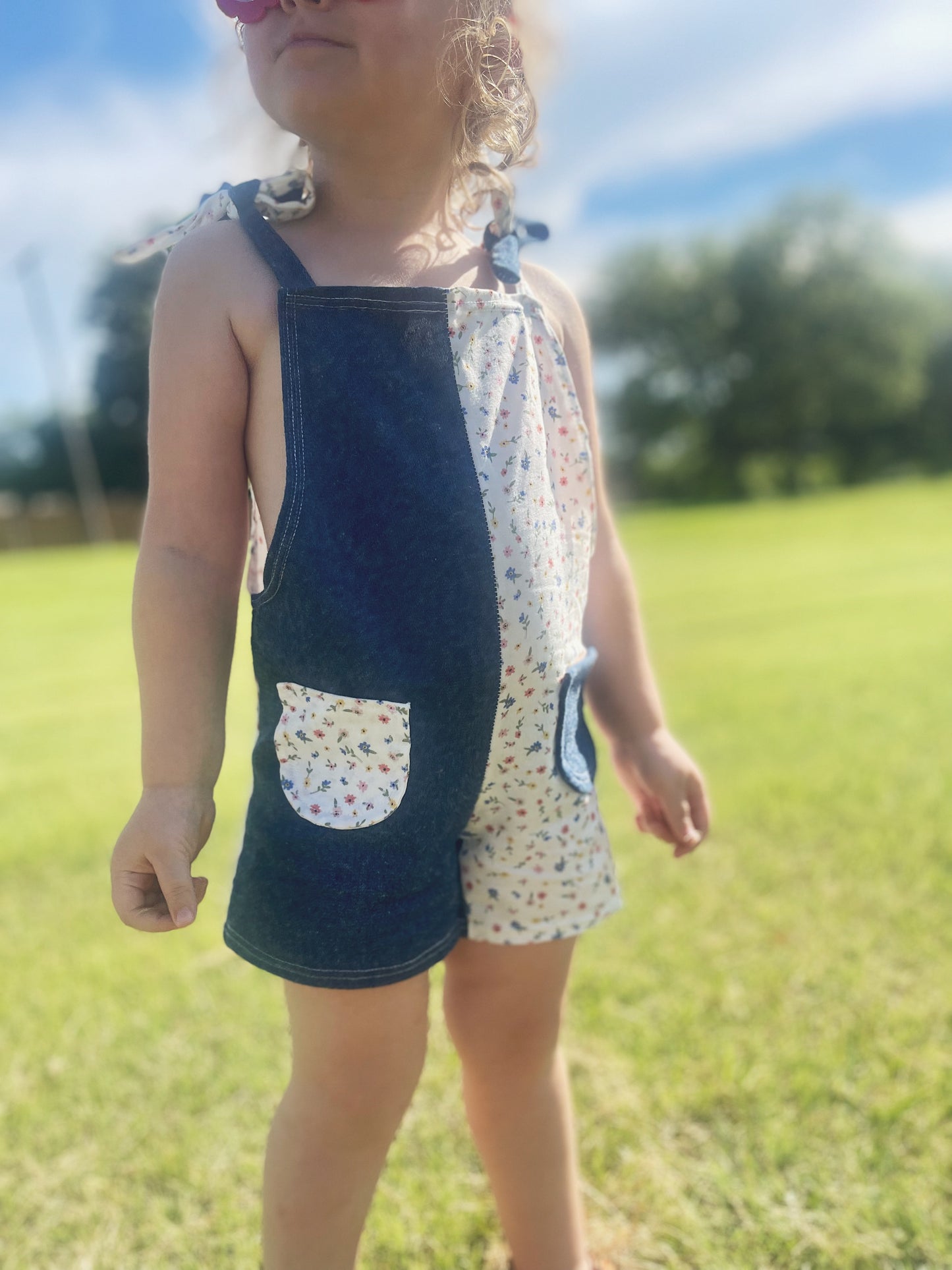 Patchwork Pocket Romper