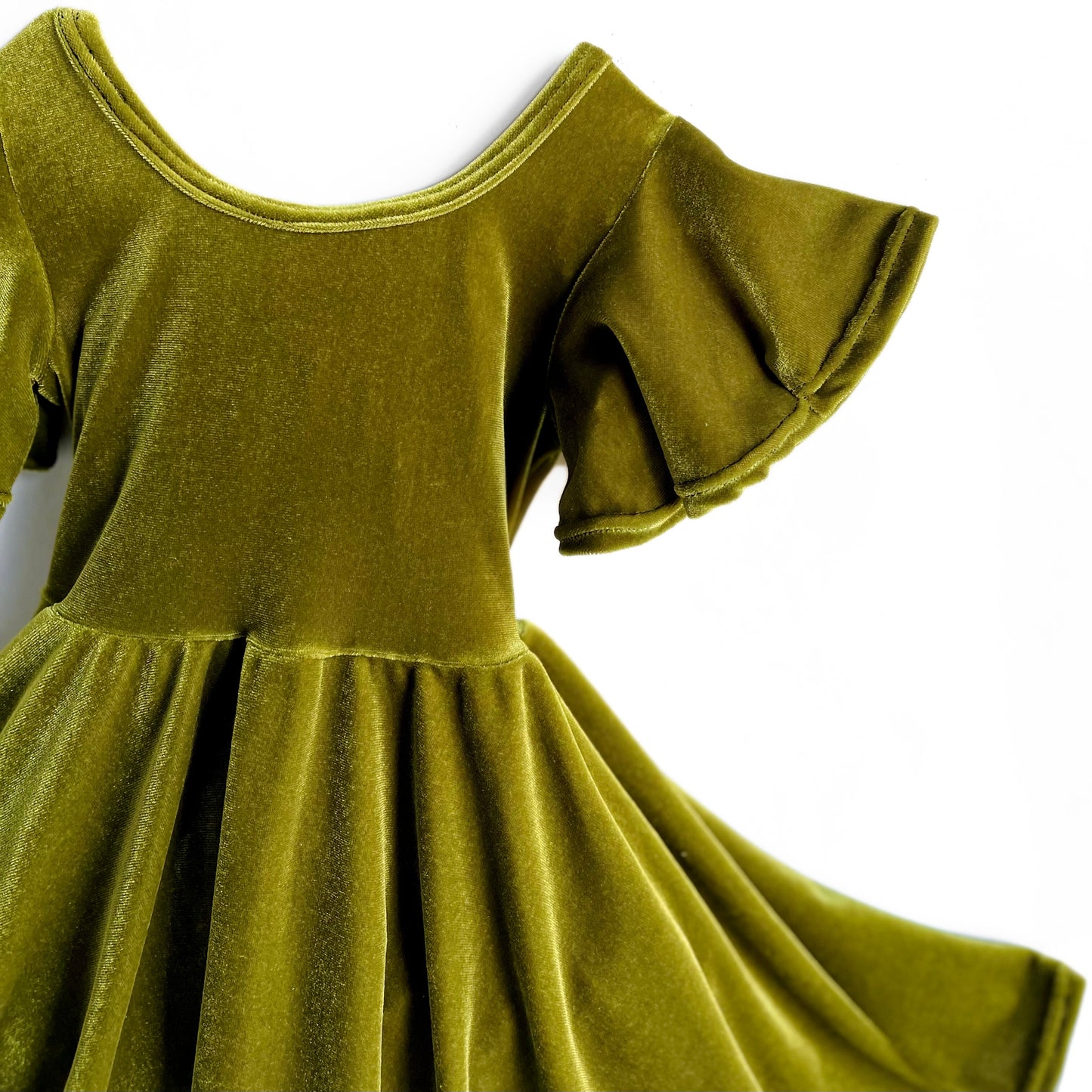 Velvet Moss Twirly Dress