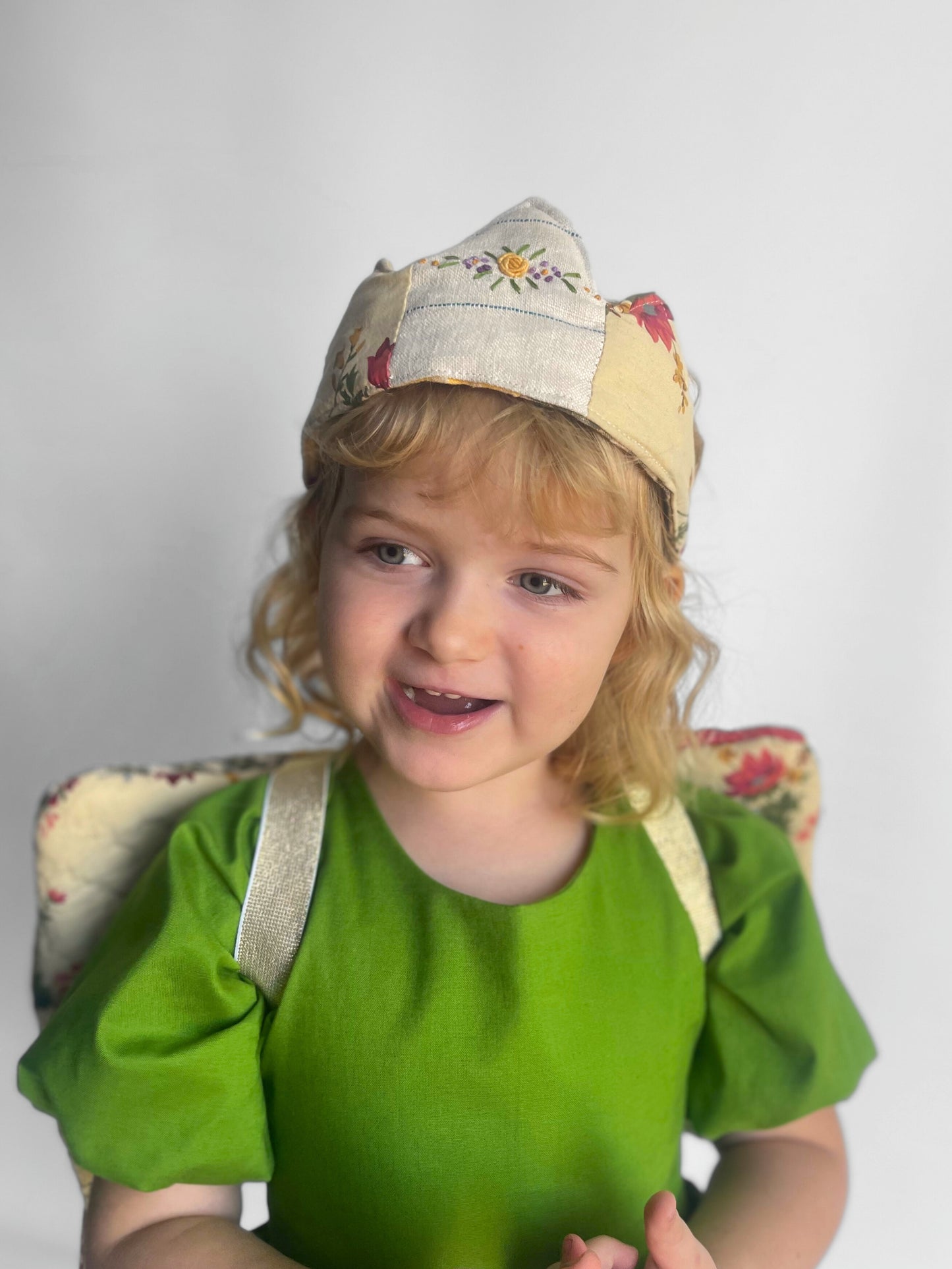 Quilted Fairy Wings, Crown, and Wand Set Golden Yellow and Red