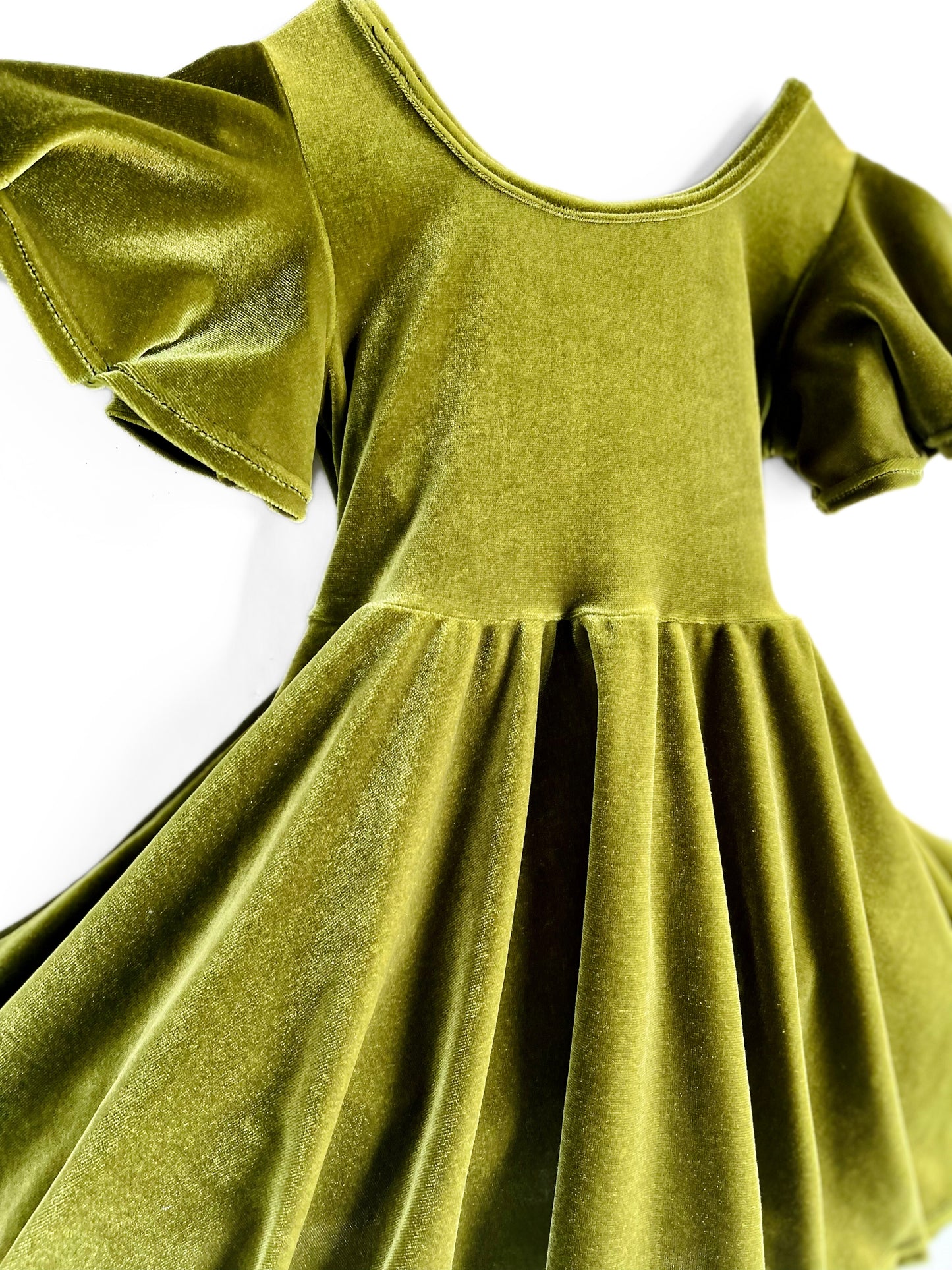 Velvet Moss Twirly Dress