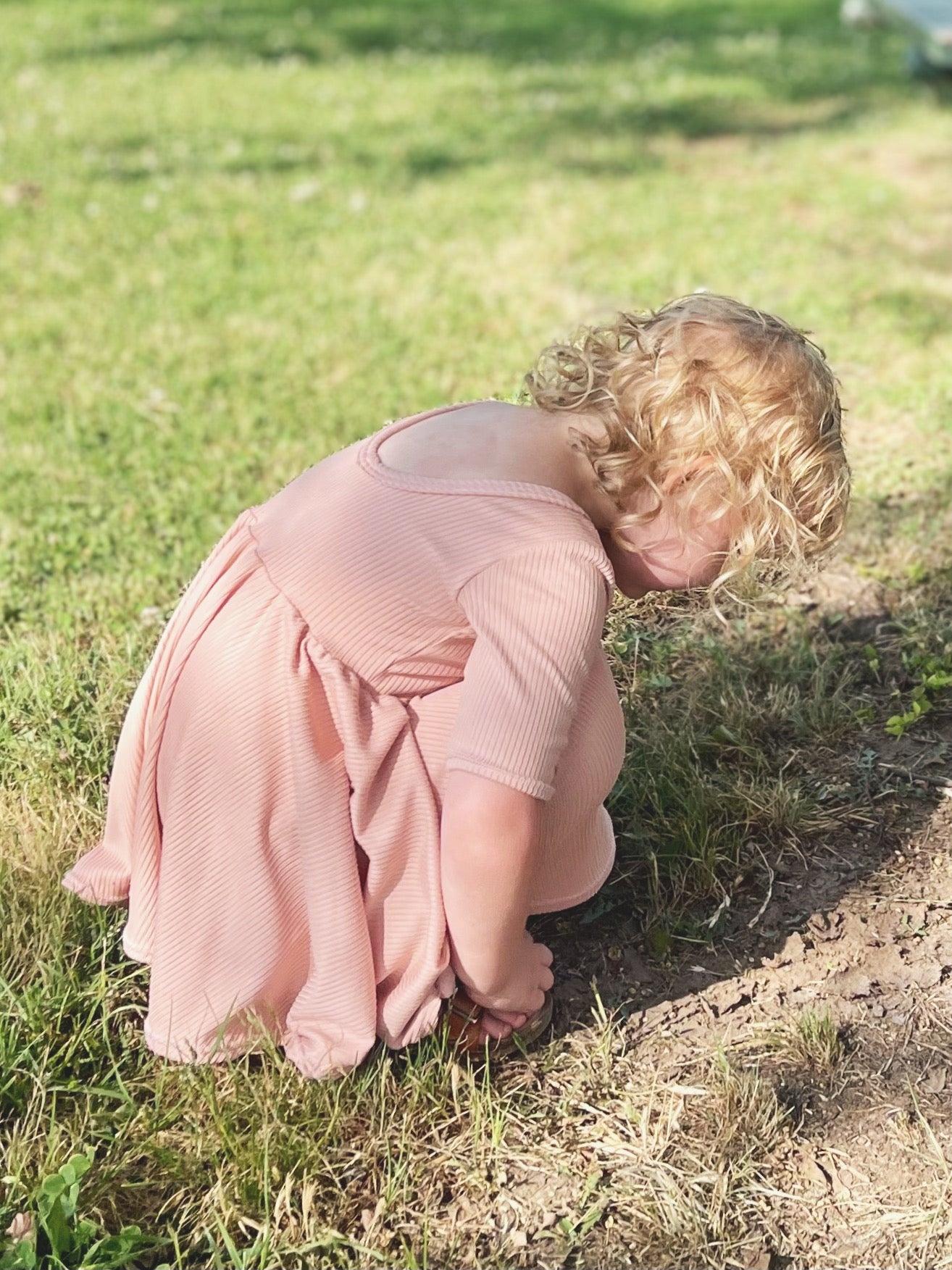 Blush Ribbed Ballerina Twirly Dress