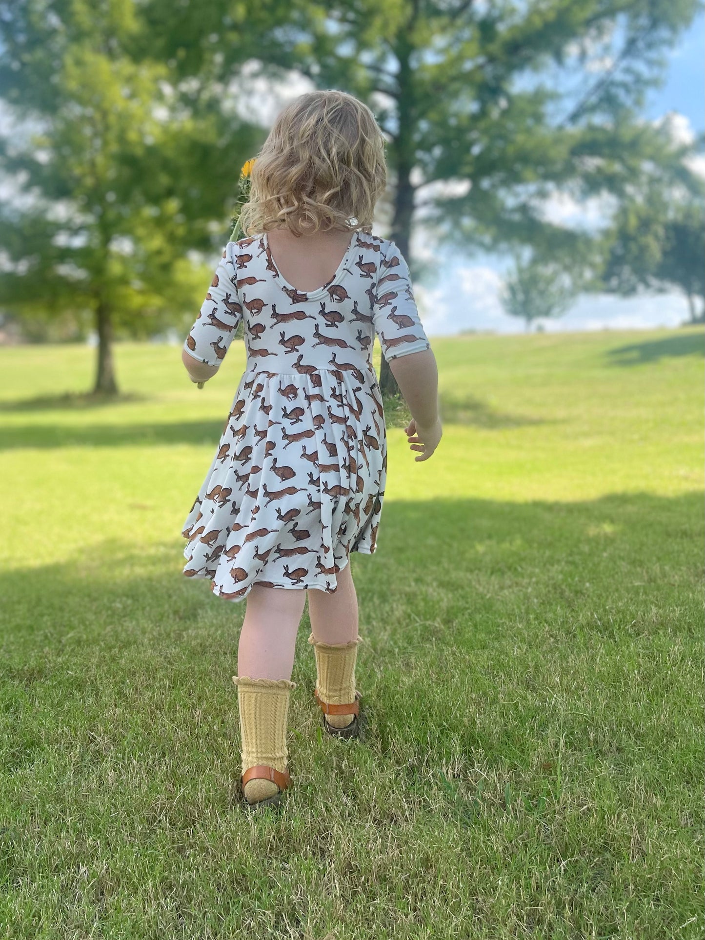 Rabbit Print Twirly Dress