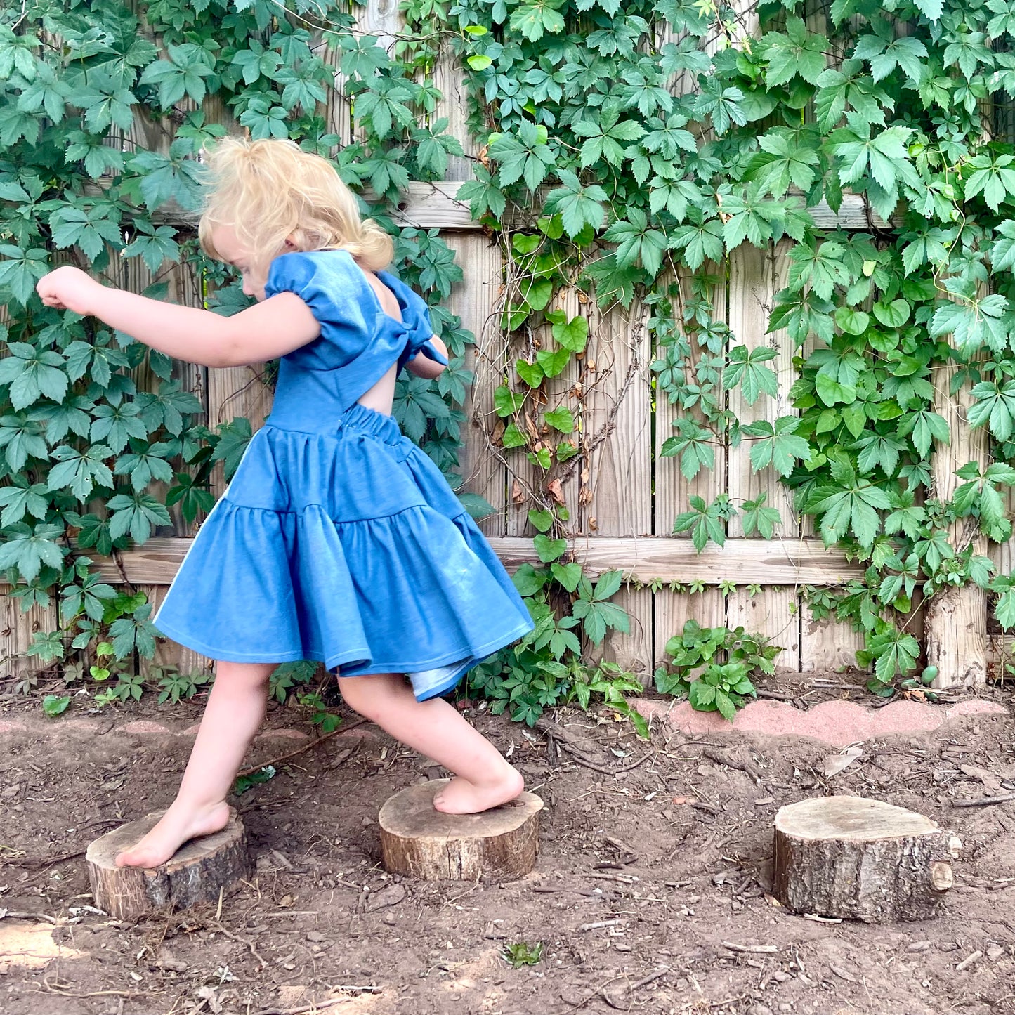 Flutter and Bloom Dress Denim