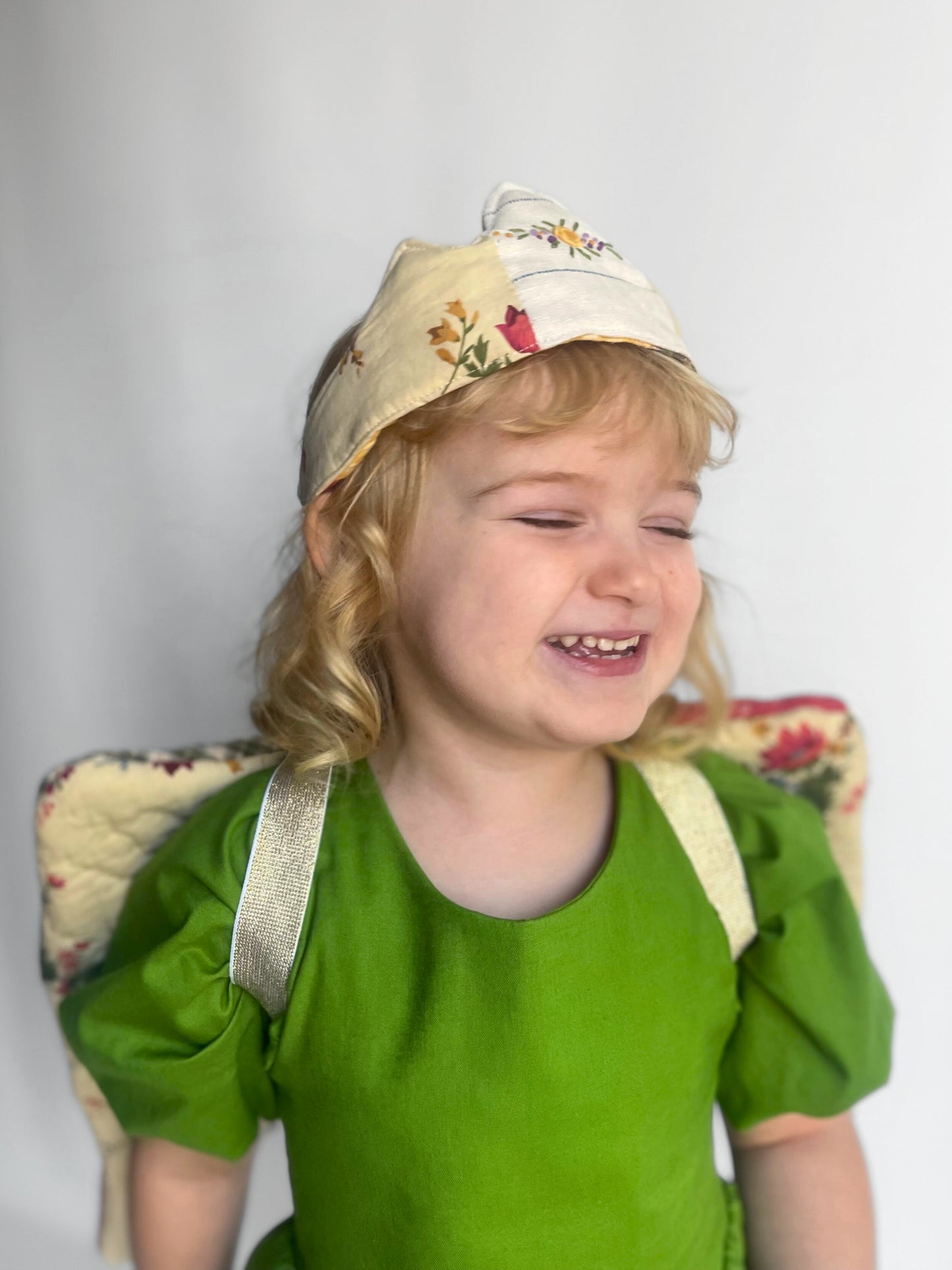 Quilted Fairy Wings, Crown, and Wand Set Golden Yellow and Red