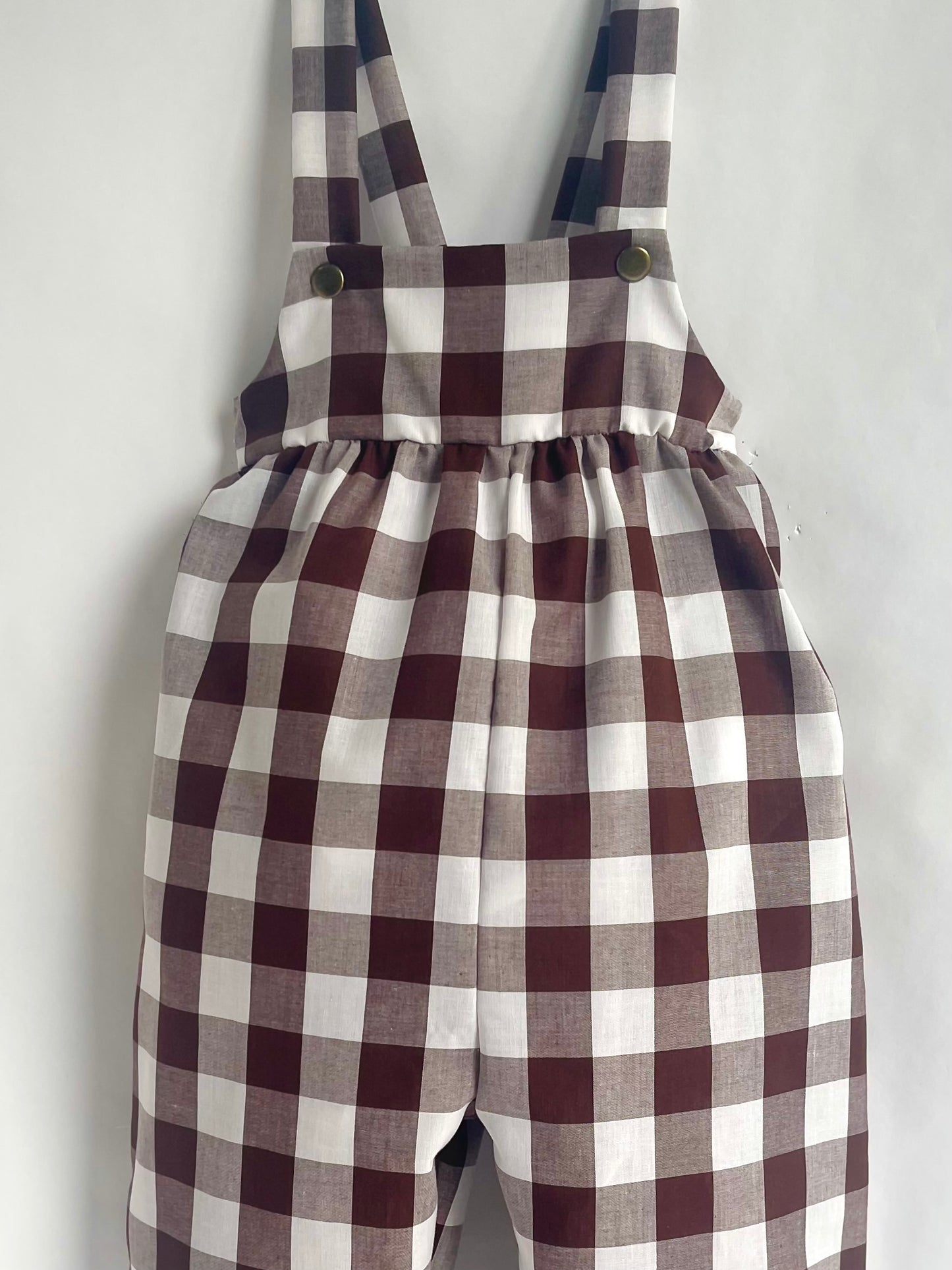 Brown Gingham Jumpsuit