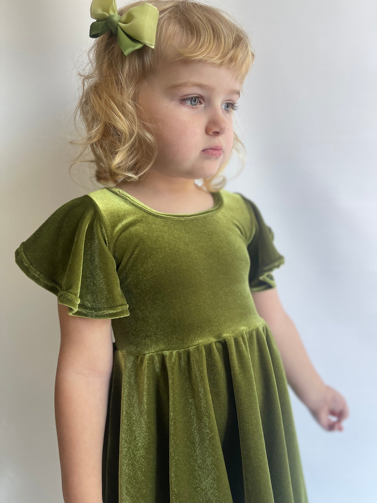 Velvet Moss Twirly Dress