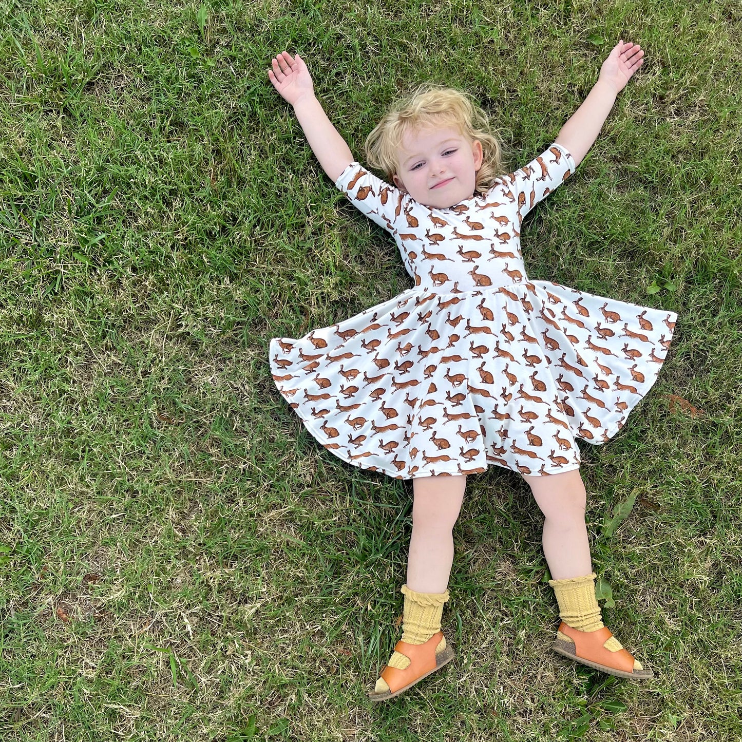 Rabbit Print Twirly Dress