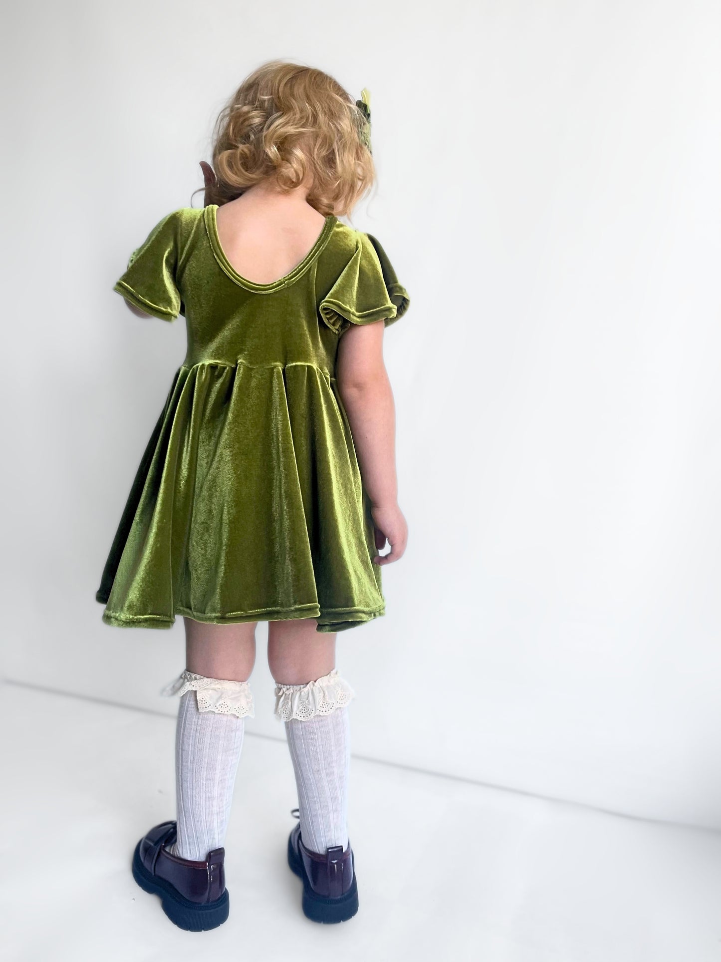 Velvet Moss Twirly Dress