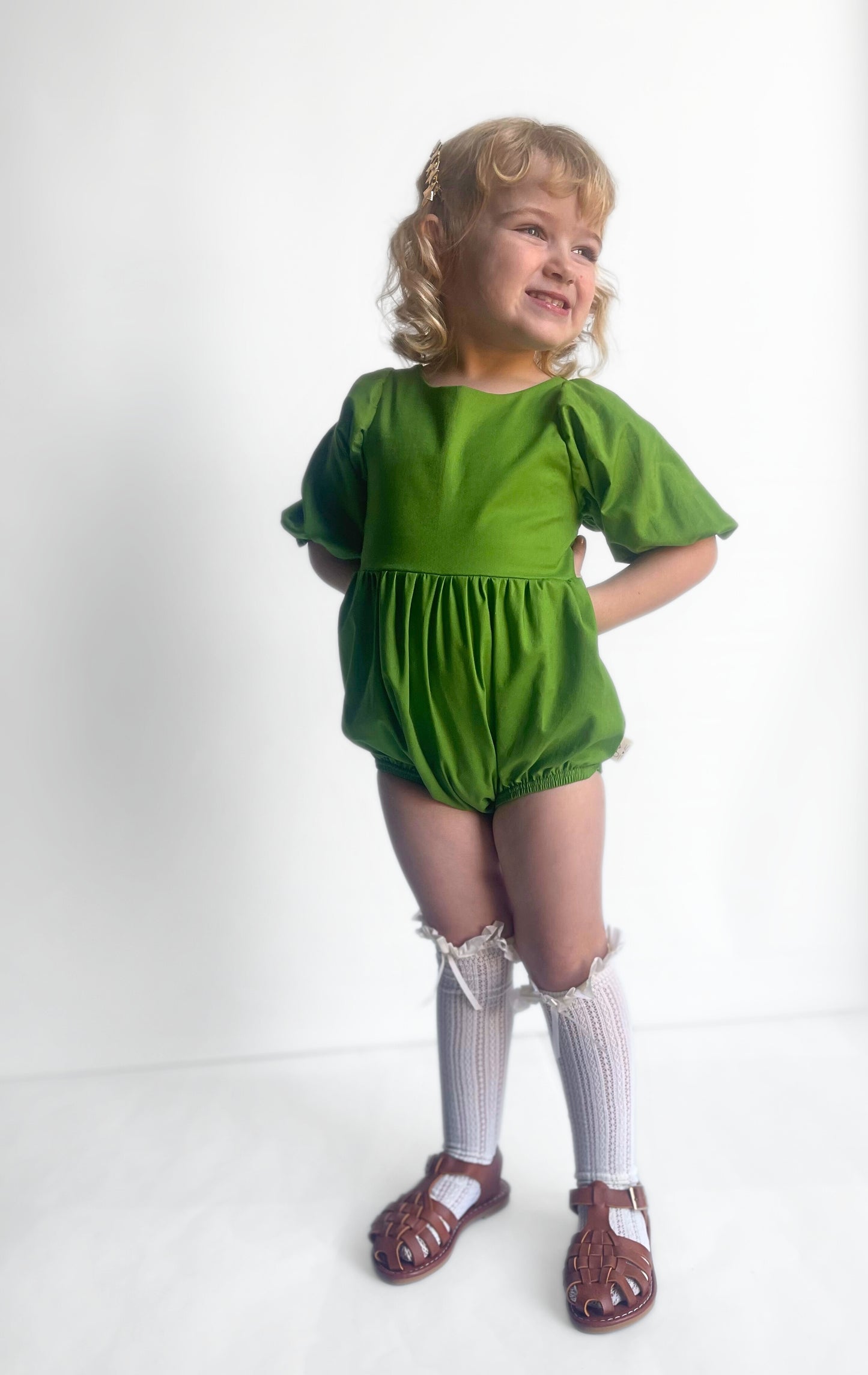 Pear Green Bubble Romper