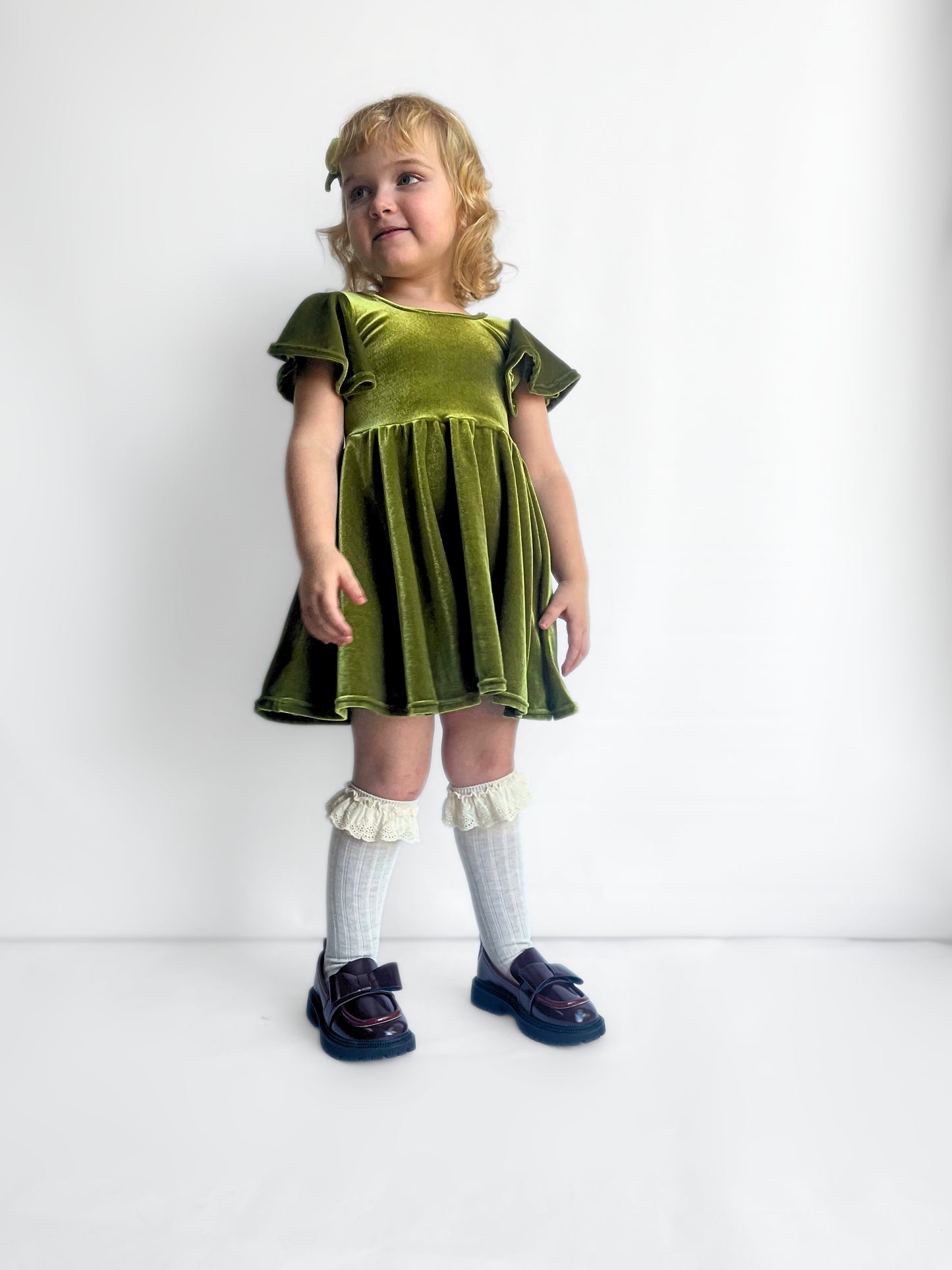 Velvet Moss Twirly Dress