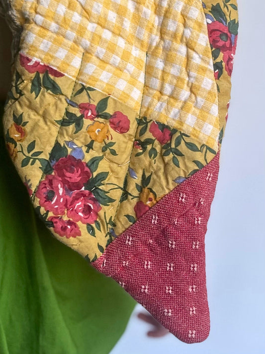 Quilted Fairy Wings, Crown, and Wand Set Golden Yellow and Red