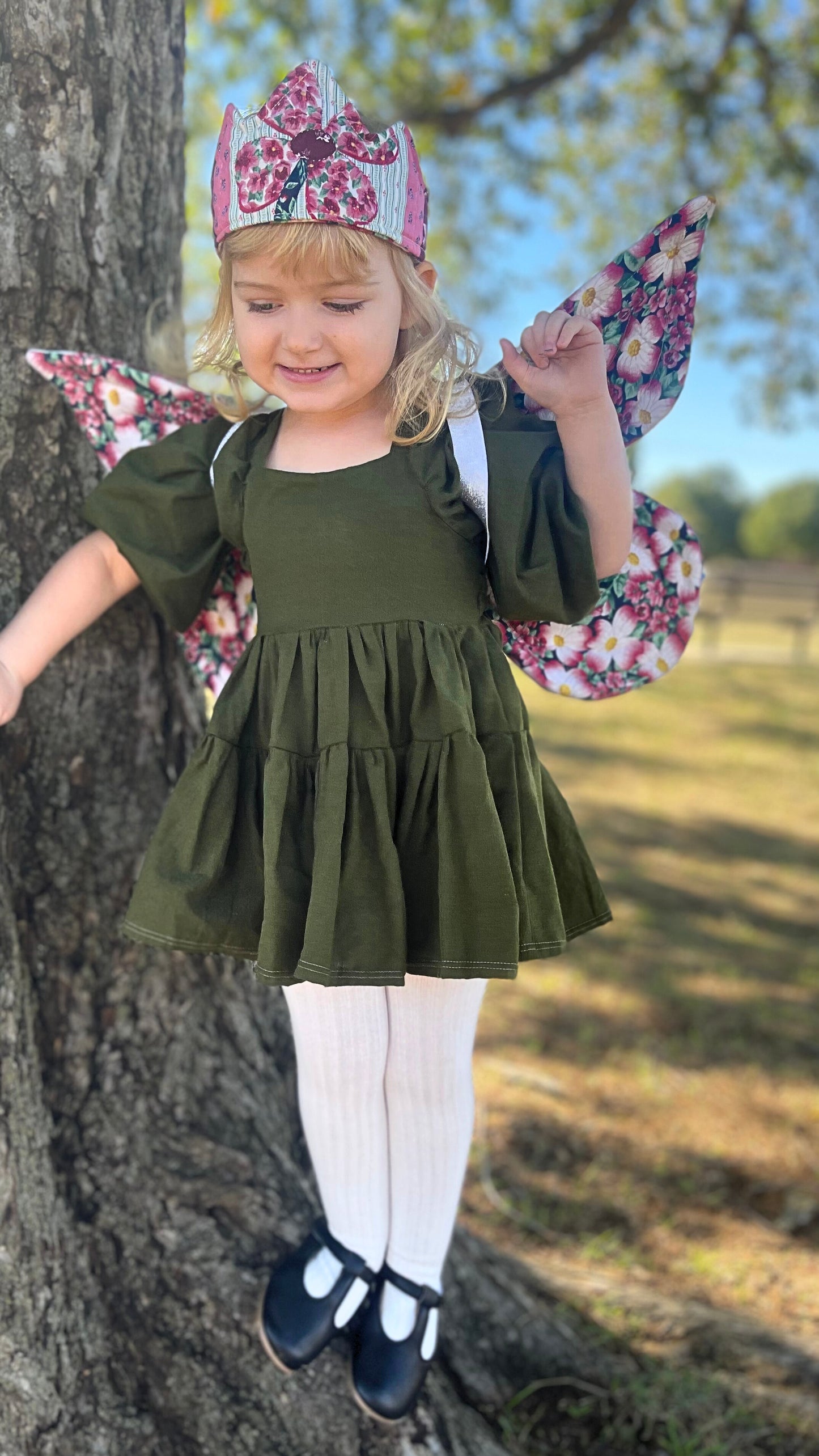 Quilted Fairy Wings and Crown Pink and Burgundy