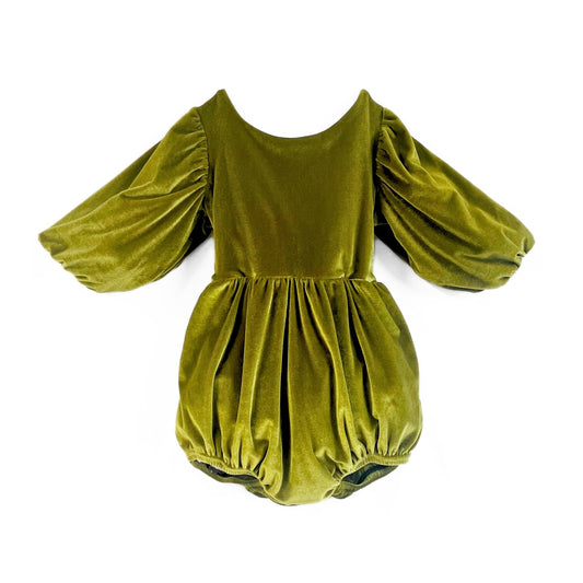 Velvet Moss Bubble Romper