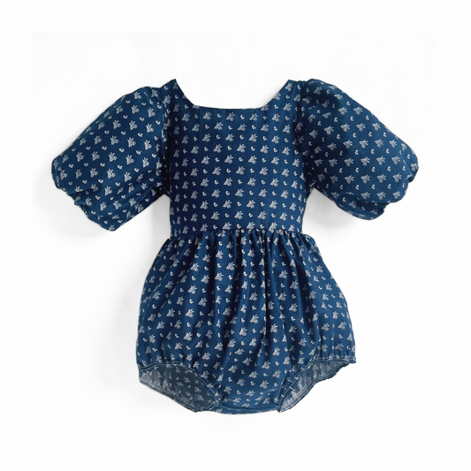 Navy Ditzy Floral Bubble Romper