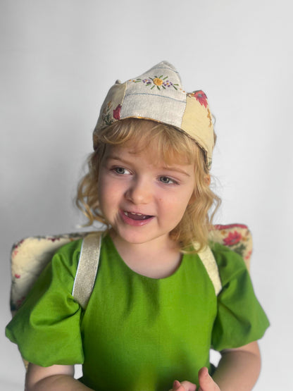Quilted Fairy Wings, Crown, and Wand Set Golden Yellow and Red