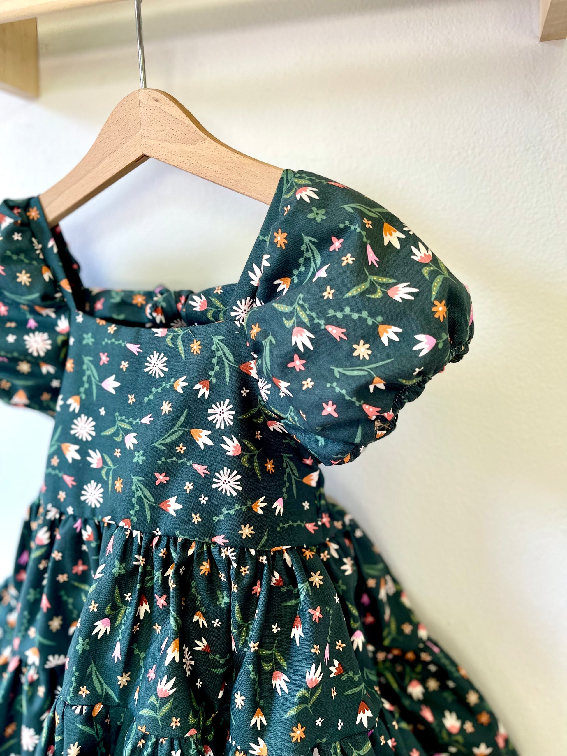forest blooms shirt dress Forest Blooms Cotton MAXI Dress with Natural Waist Bodice