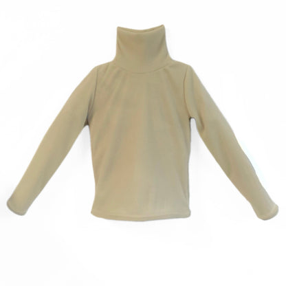 Cream Waffle Knit Turtleneck Top