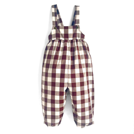 Brown Gingham Jumpsuit