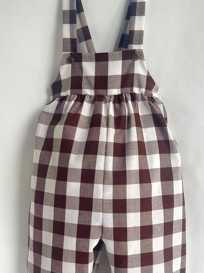 Brown Gingham Jumpsuit