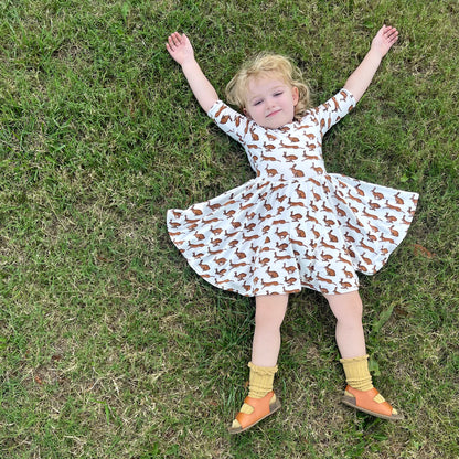 Rabbit Print Twirly Dress